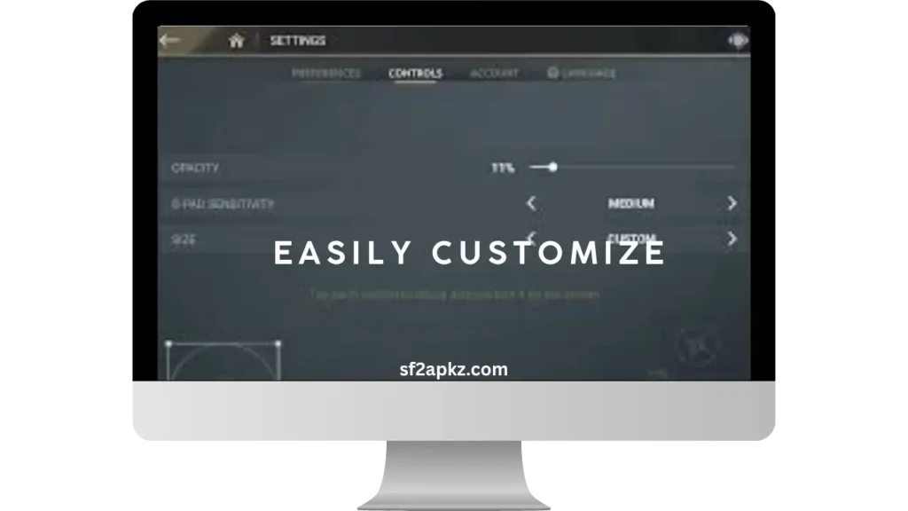Customizable Settings